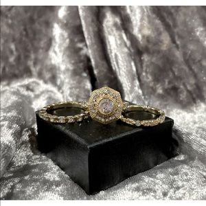 Vintage Inspired 3pc Stackable White Sapphire Set